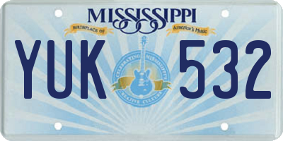 MS license plate YUK532