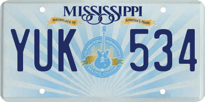 MS license plate YUK534