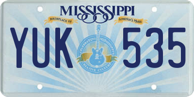 MS license plate YUK535