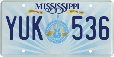 MS license plate YUK536