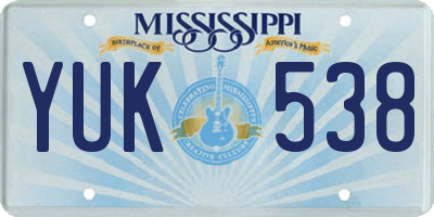 MS license plate YUK538