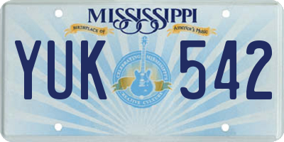 MS license plate YUK542