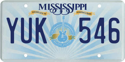 MS license plate YUK546