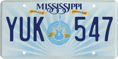 MS license plate YUK547