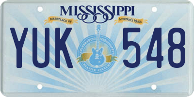 MS license plate YUK548