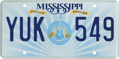 MS license plate YUK549