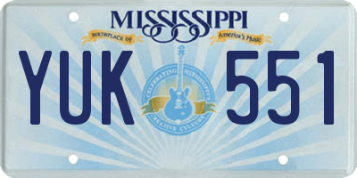 MS license plate YUK551