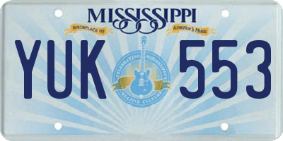 MS license plate YUK553
