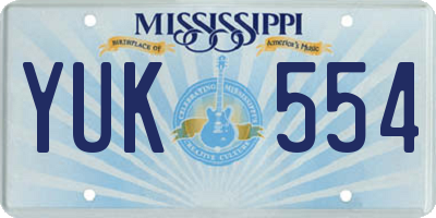 MS license plate YUK554