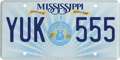 MS license plate YUK555