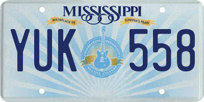 MS license plate YUK558