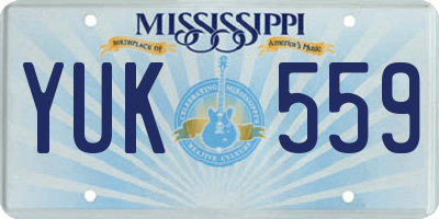 MS license plate YUK559
