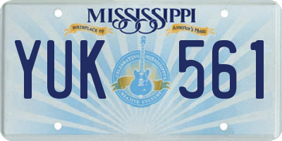 MS license plate YUK561