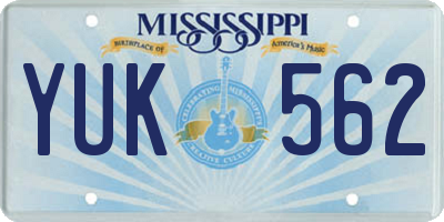 MS license plate YUK562