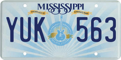 MS license plate YUK563