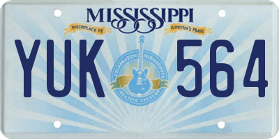 MS license plate YUK564