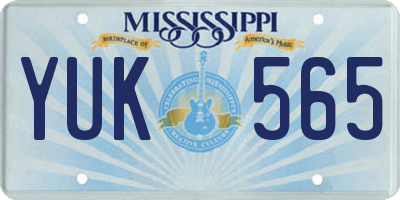 MS license plate YUK565