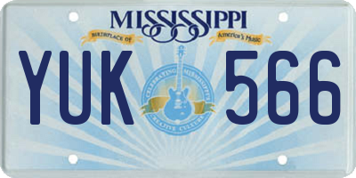MS license plate YUK566