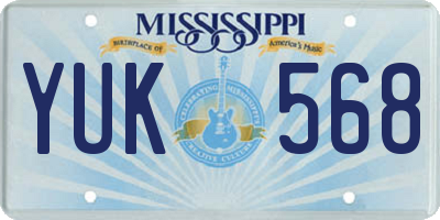 MS license plate YUK568