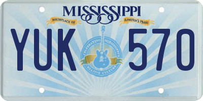 MS license plate YUK570