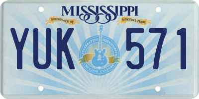 MS license plate YUK571