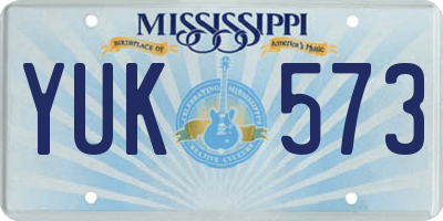 MS license plate YUK573