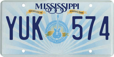 MS license plate YUK574