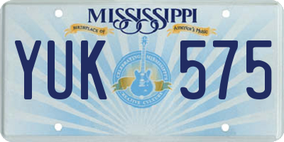 MS license plate YUK575