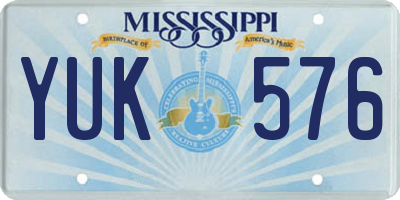 MS license plate YUK576