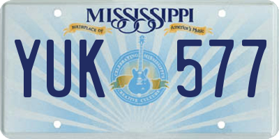 MS license plate YUK577