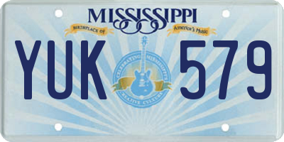 MS license plate YUK579