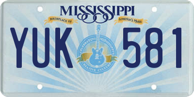MS license plate YUK581