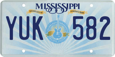 MS license plate YUK582