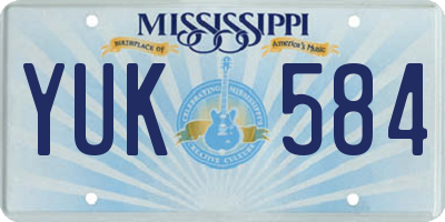 MS license plate YUK584