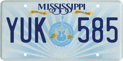 MS license plate YUK585