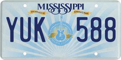 MS license plate YUK588