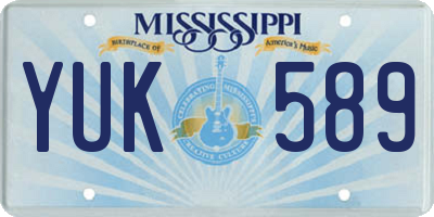 MS license plate YUK589