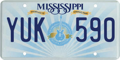 MS license plate YUK590