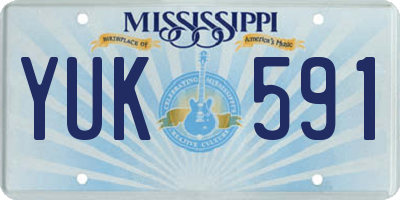 MS license plate YUK591