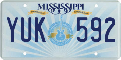 MS license plate YUK592
