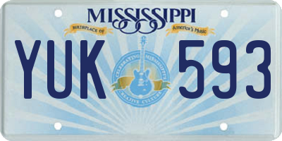 MS license plate YUK593