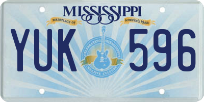 MS license plate YUK596