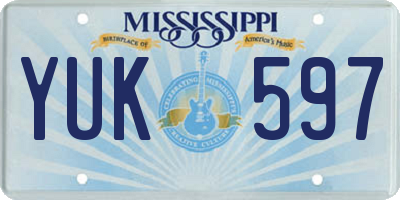 MS license plate YUK597