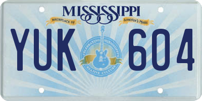 MS license plate YUK604