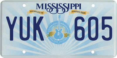 MS license plate YUK605