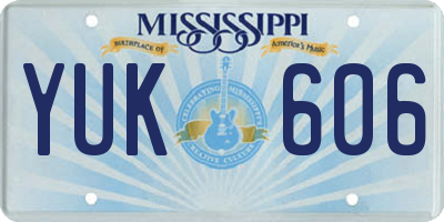 MS license plate YUK606