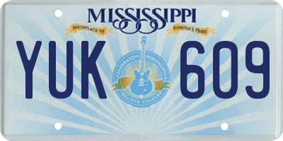MS license plate YUK609