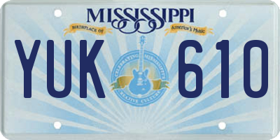 MS license plate YUK610