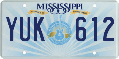 MS license plate YUK612