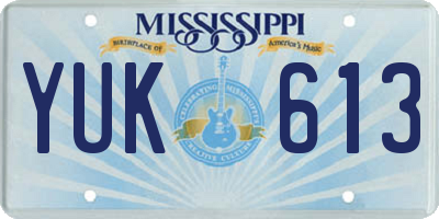 MS license plate YUK613